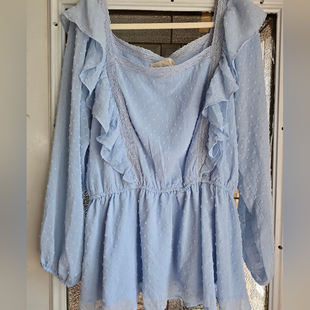 Women's Savanna Jane blouse, light blue, size 2XL